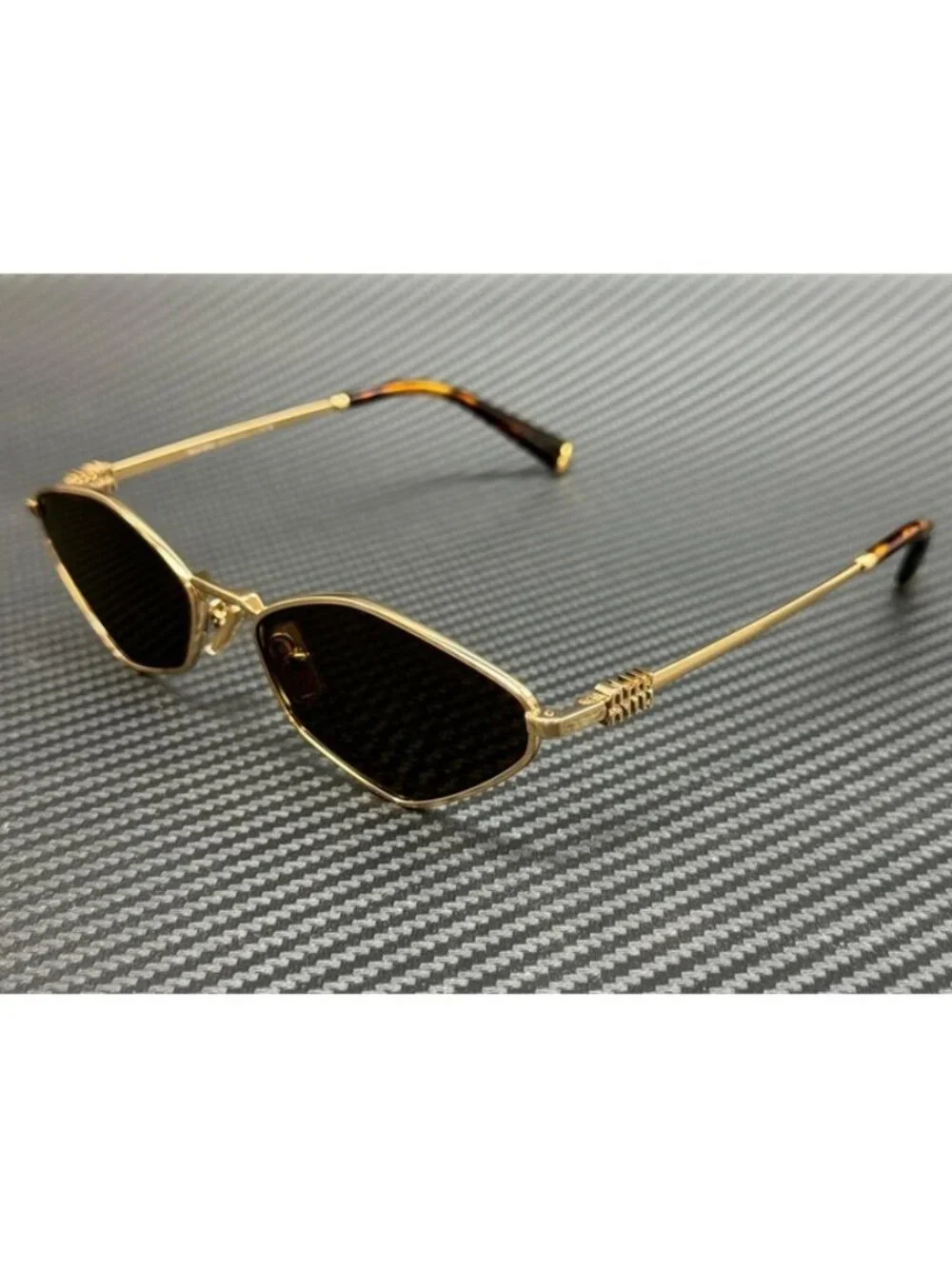 New Miu Miu Women Gold Sunglasses 56-17-140